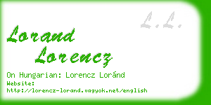 lorand lorencz business card